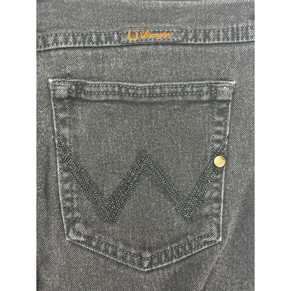Wrangler Q-Baby Women's Straight Leg Black Denim Jeans - Size 9/10x36 (32x36) - Picture 3 of 5